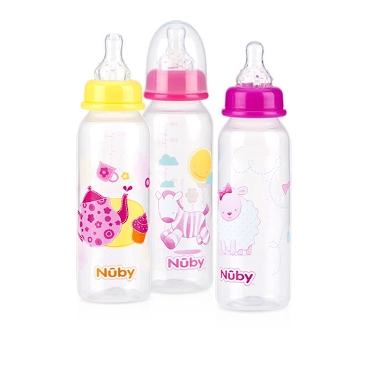 Nuby Australia Printed 3pk Non Drip™ Bottle 240ml